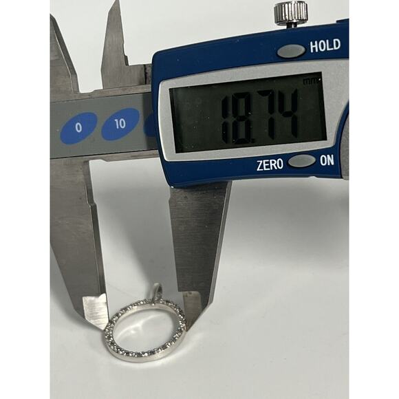 10k Diamonds White Gold Hoop Pendant & Necklace 18" - Picture 6 of 9